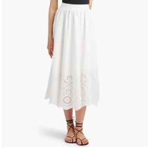 Hill House Midi Amal Eyelet Skirt, size small